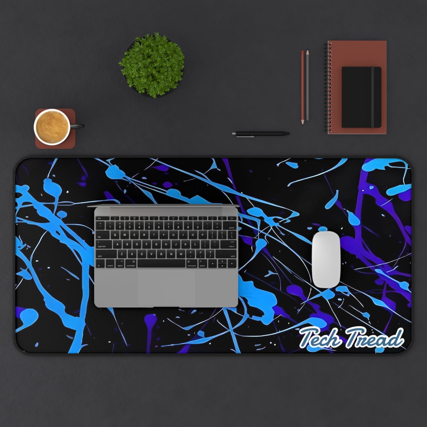 Tech Treads Blue Paint Sprayed Mouse Pad