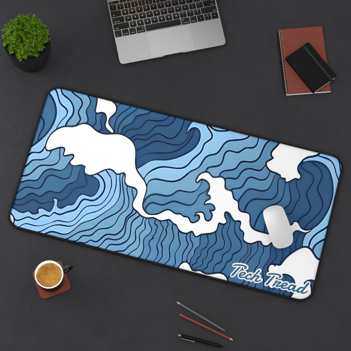 Tech Treads Blue Wave Mouse Pad