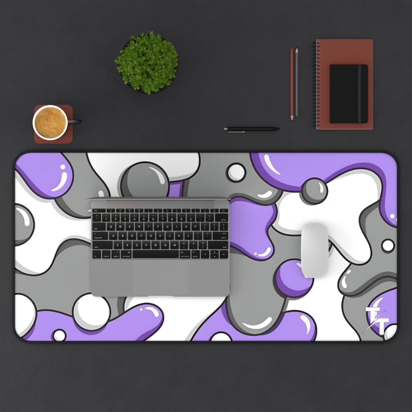 Tech Treads Milky Purple, Grey and White Mouse Pad