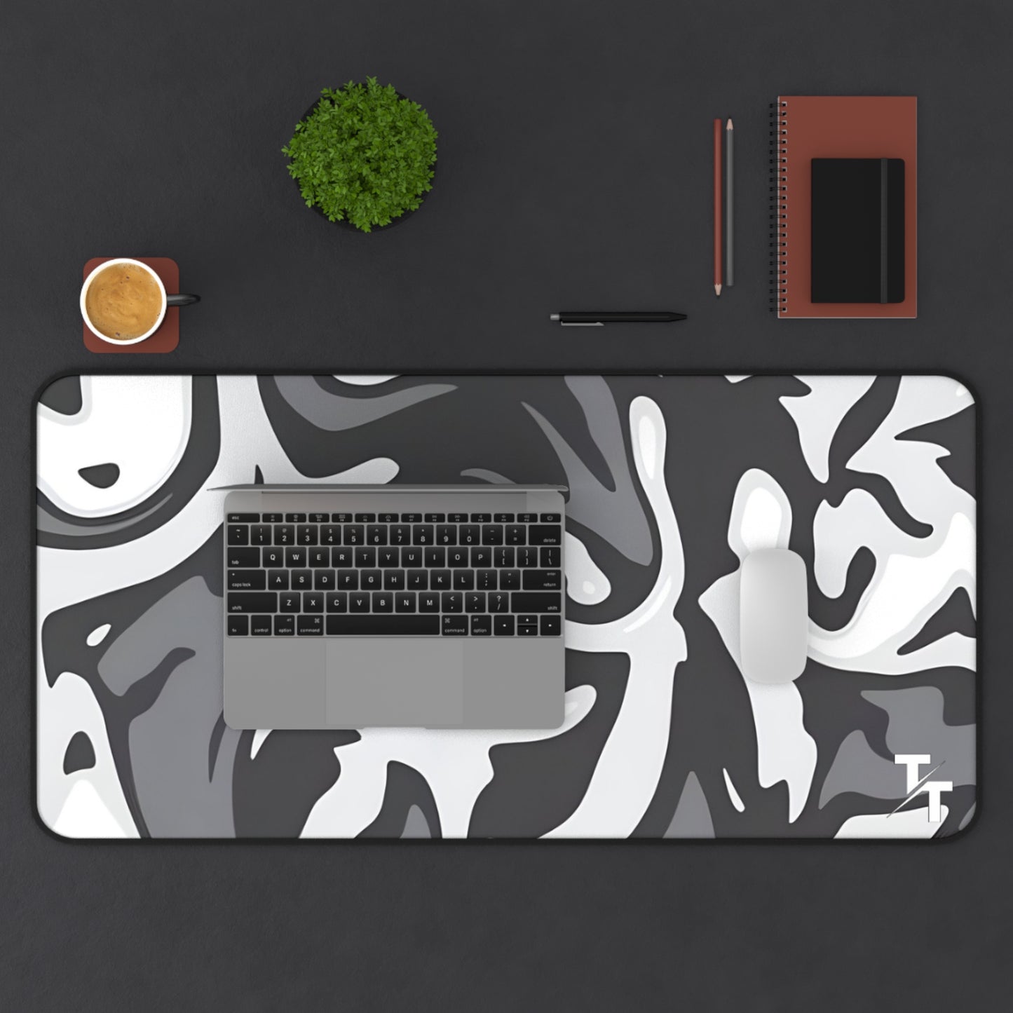 Tech Treads Grey Paint Sprayed Mouse Pad