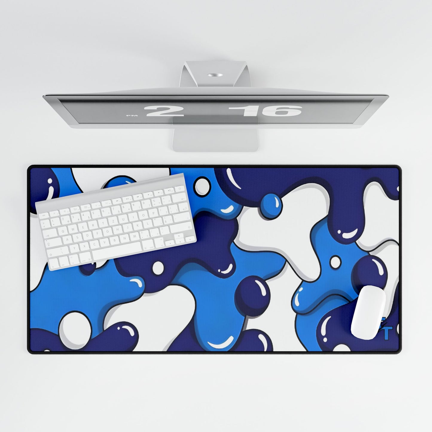 Tech Treads Milky Blue and White Mouse Pad