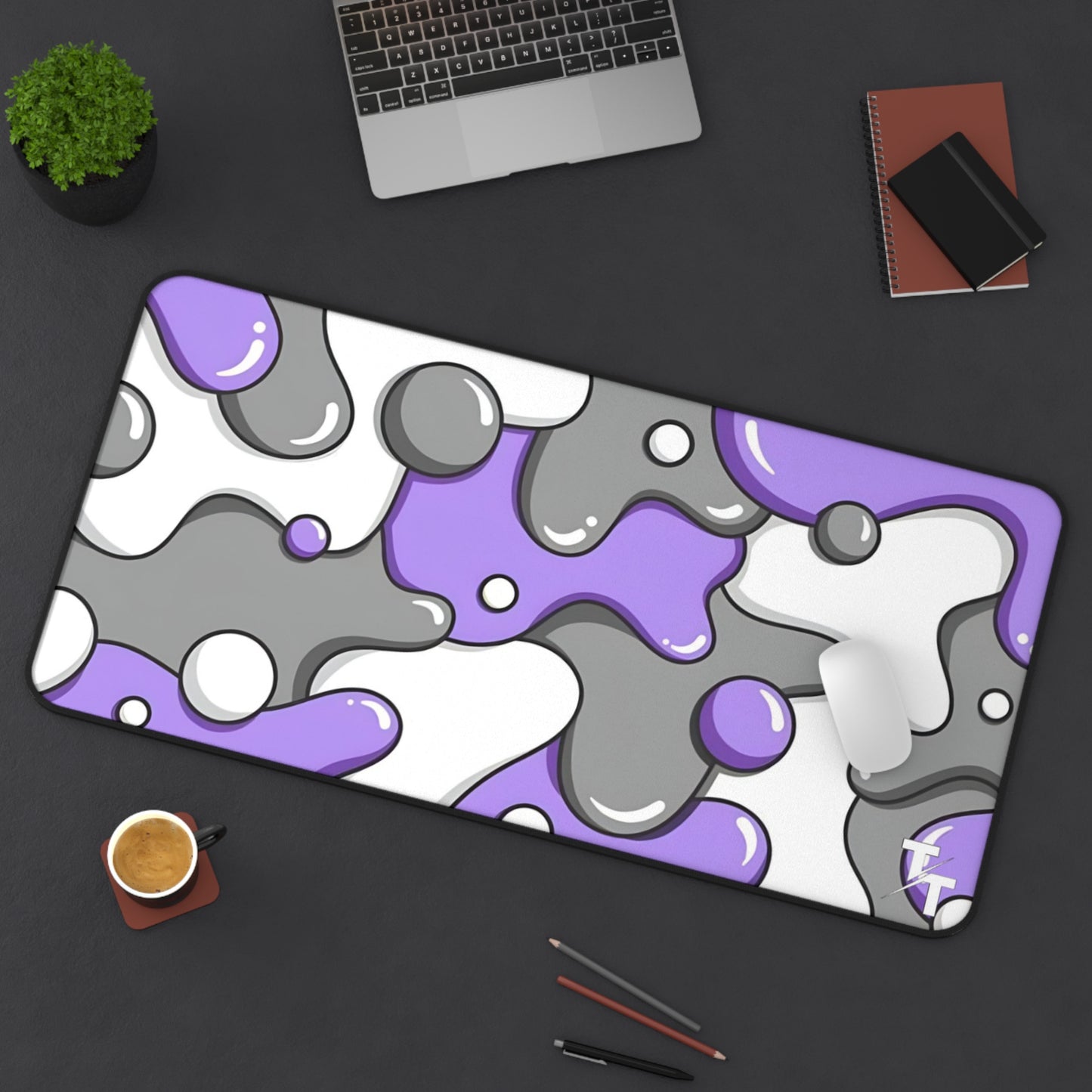 Tech Treads Milky Purple, Grey and White Mouse Pad