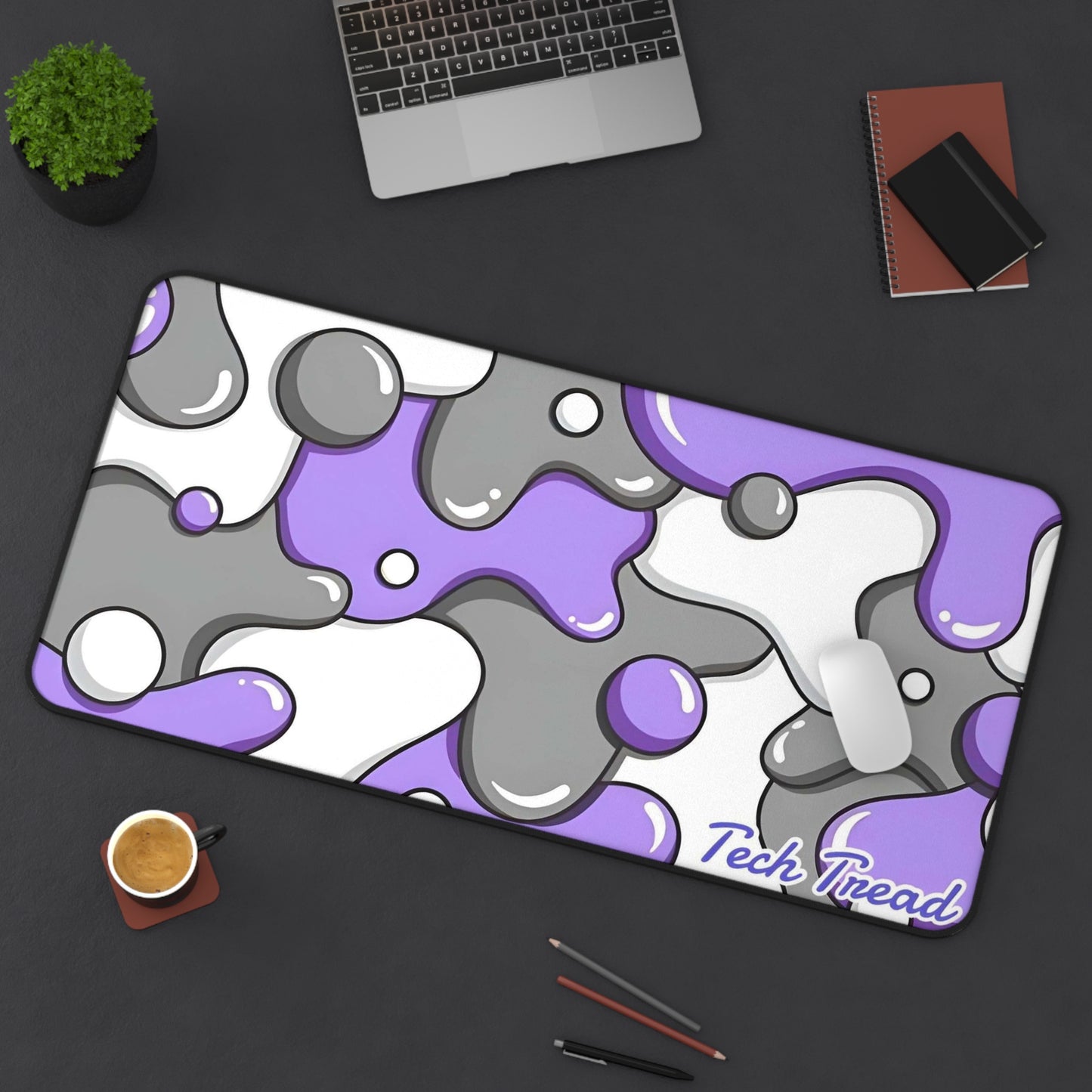 Tech Treads Milky Purple, Grey and White Mouse Pad