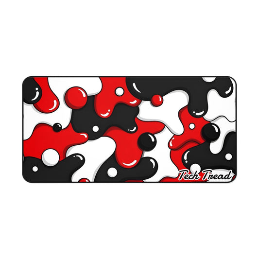 Tech Treads Milky Red, Black and White Mouse Pad