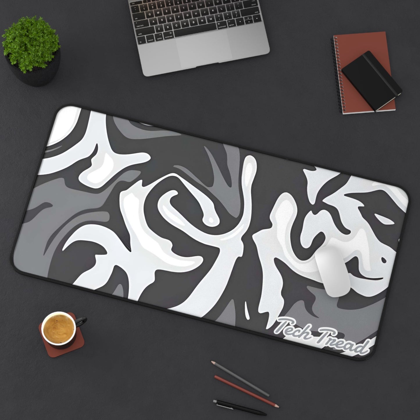 Tech Treads Grey Paint Sprayed Mouse Pad