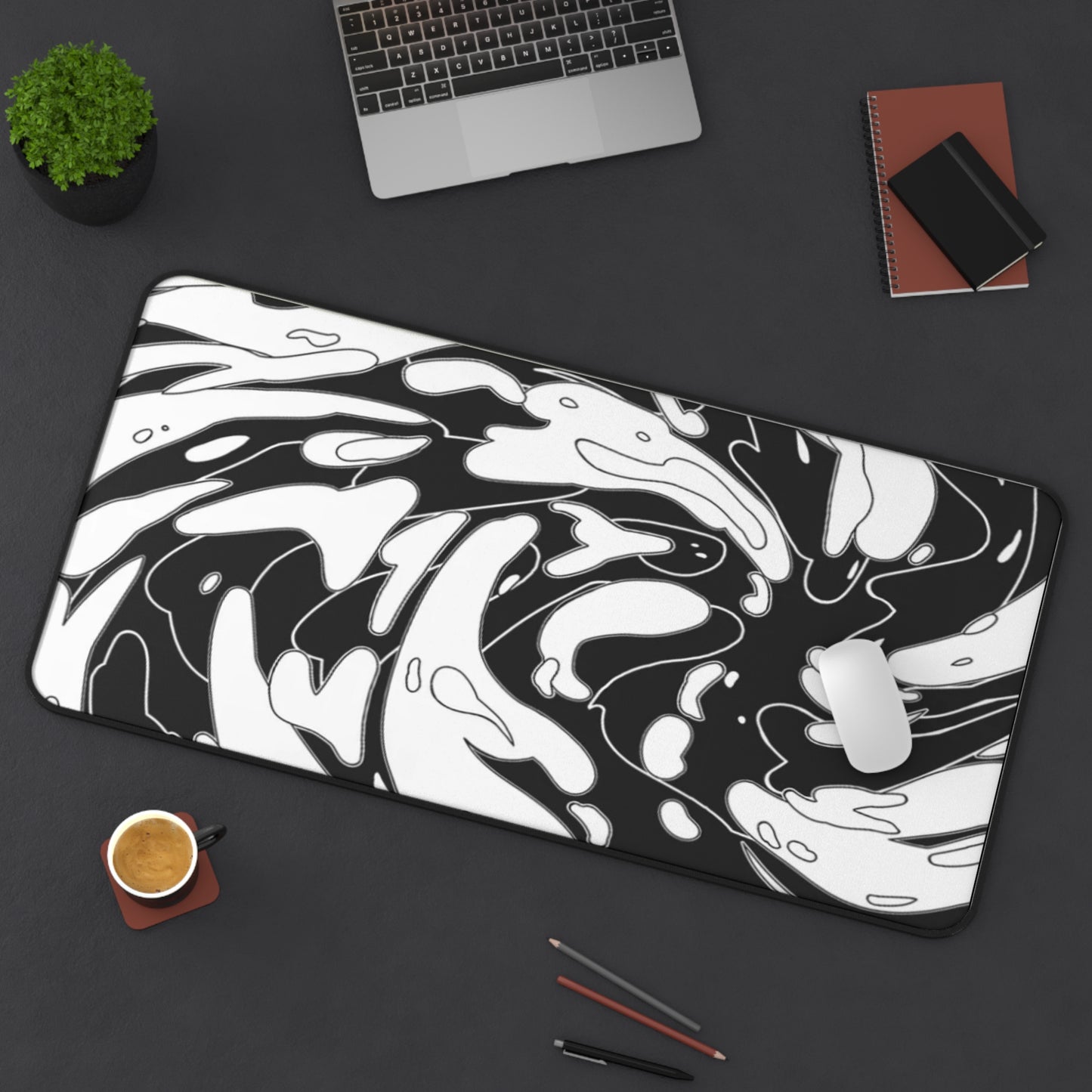 Retro White and Black Swirl